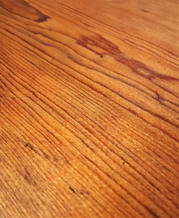 Close grain of a board finished with tung oil